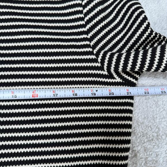 H&M Black White Striped Cotton Blend Cardigan Jacket Womens Size L NWT - Picture 5 of 7